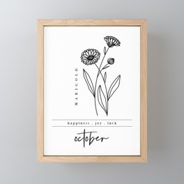 October Birth Flower | Marigold Framed Mini Art Print