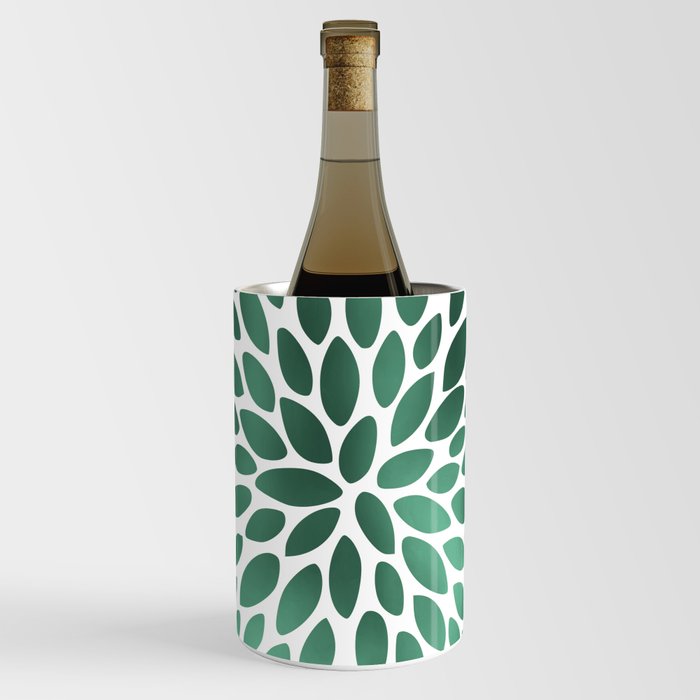 Floral Bloom Green and White Wine Chiller