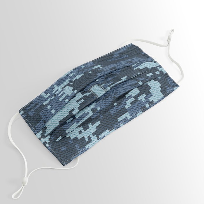 Personalized L Letter on Blue Military Camouflage Air Force Design, Veterans Day Gift / Valentine Gift / Military Anniversary Gift / Army Birthday Gift iPhone Case Face Mask