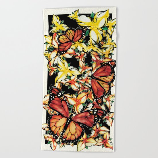 Resting Monarchs Beach Towel