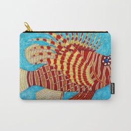 Lionfish Carry-All Pouch | Pterois, Lionfish, Fish, Colorfish, Coloredfish, Redfish, Figurativepainting, Paintingfish, Acrylic, Painting 