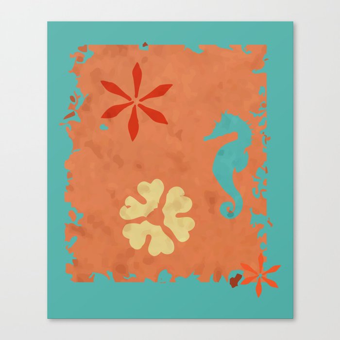 coral sea seahorse Canvas Print
