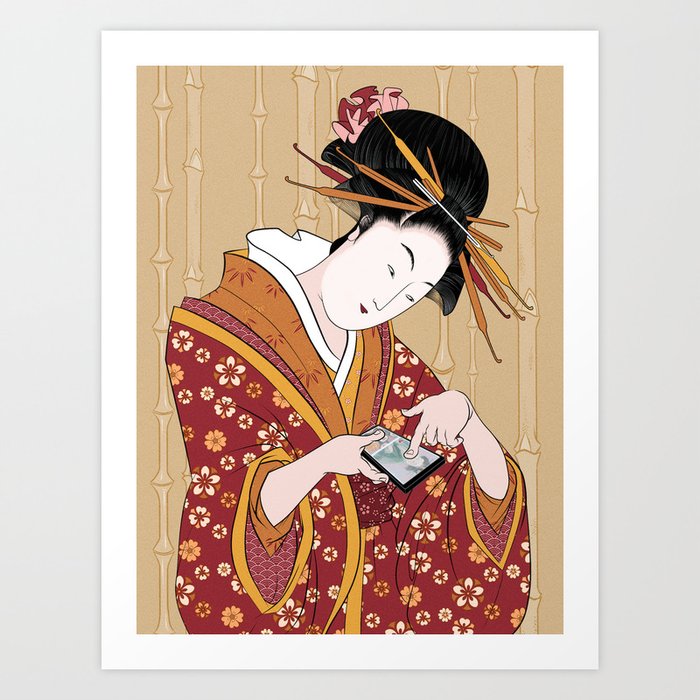 Modern Geisha Ukiyo-e Art Print