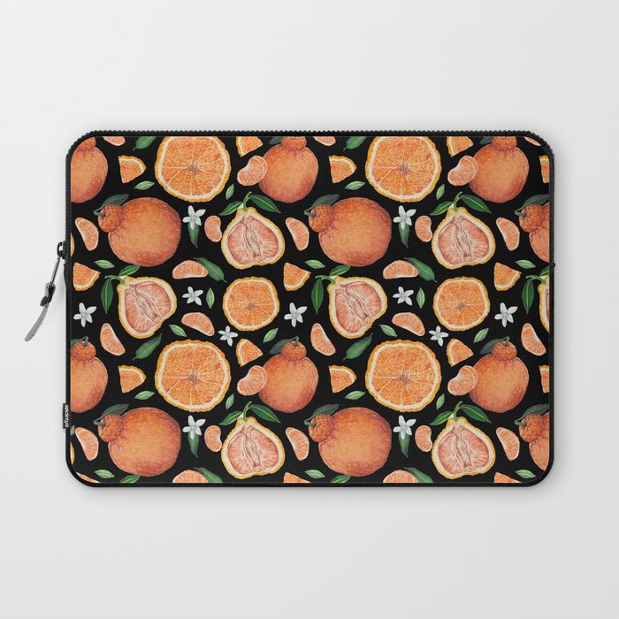 Fresh orange fruits- black Laptop Sleeve