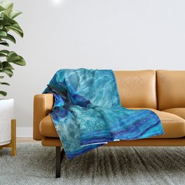 Turquoise Blue Teal Quartz Crystal Throw Blanket
