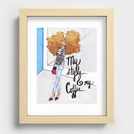 My Style & My Coffee. Recessed Framed Print