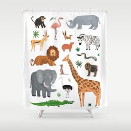 Safari Animals Shower Curtain