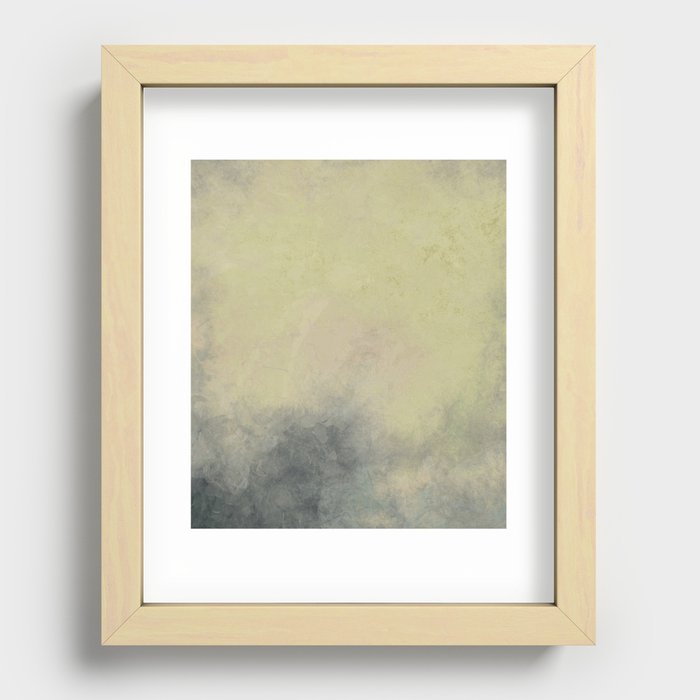 Old green grey historic paper Recessed Framed Print