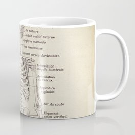 Human Skeleton, Vintage Style Anatomy Drawing Coffee Mug