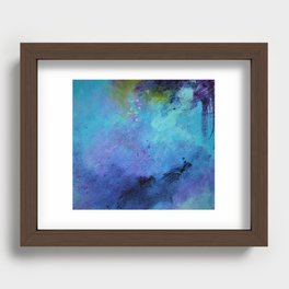 teal and blue squared Recessed Framed Print