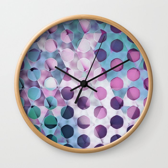 Circles on Triangles Lavenders Blues Wall Clock