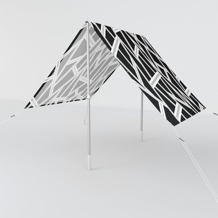 Abstract geometric pattern - gray, black and white. Sun Shade
