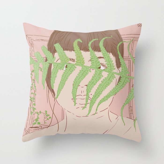 leaf on the face Throw Pillow