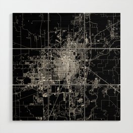 Springfield Black Map Wood Wall Art