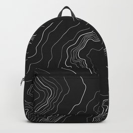 Black & White Topography map Backpack