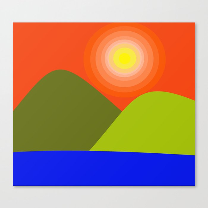 Orange Sky Mountain Canvas Print