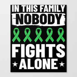 Cerebral Palsy Green Ribbon Brain Damage Awareness Canvas Print