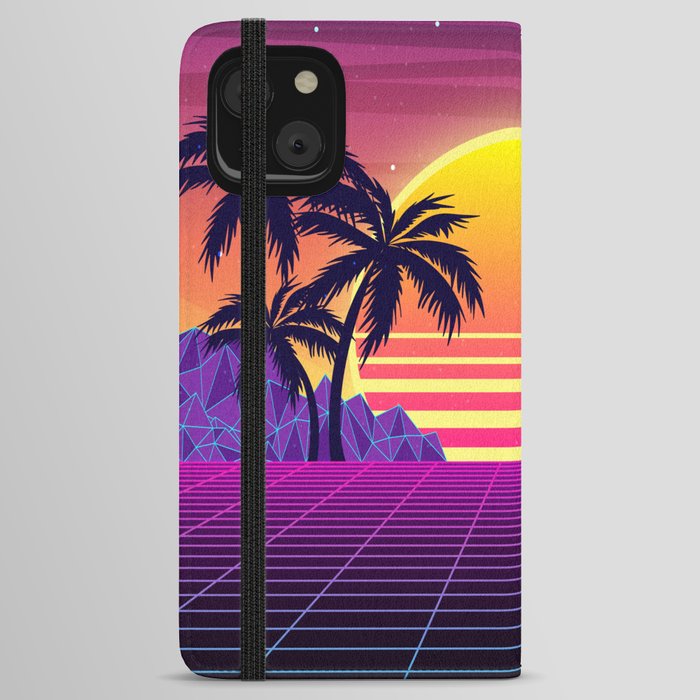 Glorious Scarlet Sunset Synthwave iPhone Wallet Case