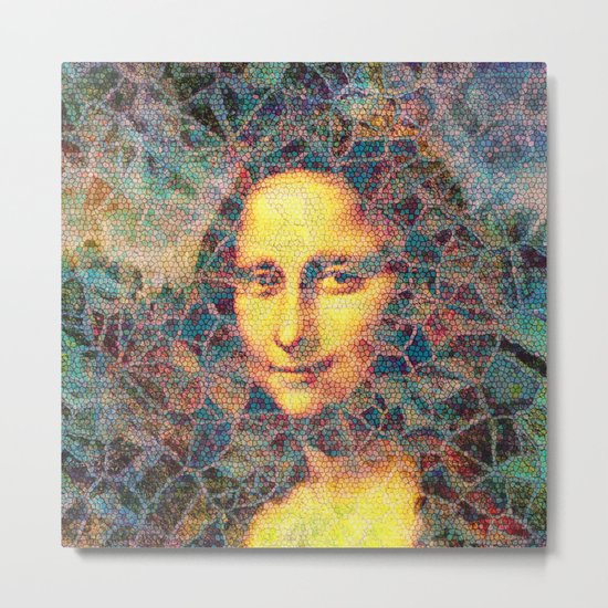Mona Lisa Mosaic Metal Print