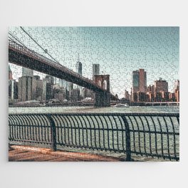 Brooklyn Bridge and Manhattan skyline in New York City Jigsaw Puzzle