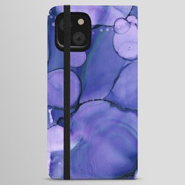 Meandering Blue Abstract Painting iPhone Wallet Case