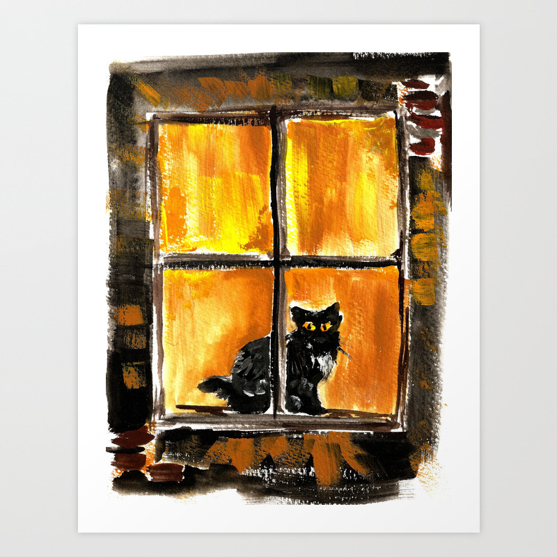 Looking Out The Window Art Print By Evgeniya Society6