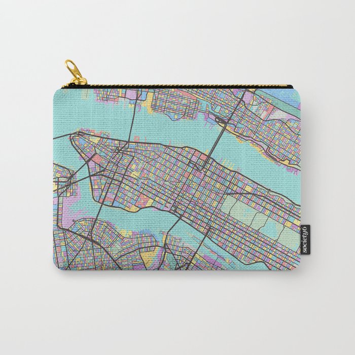 New York City Mosaic Map Carry-All Pouch