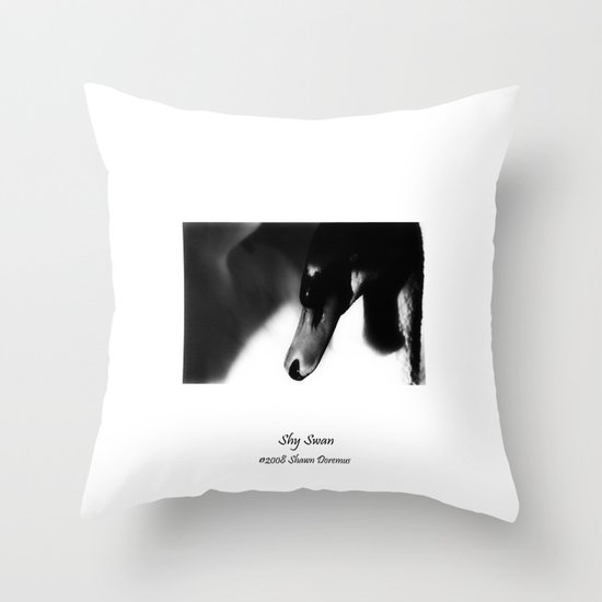 Shy Swan Throw Pillow