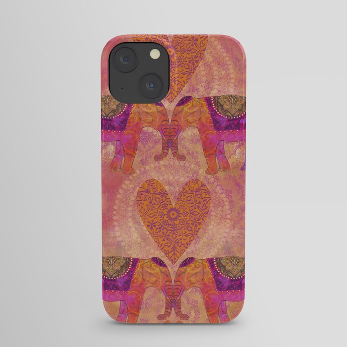 Elephants In Love With Heart iPhone Case