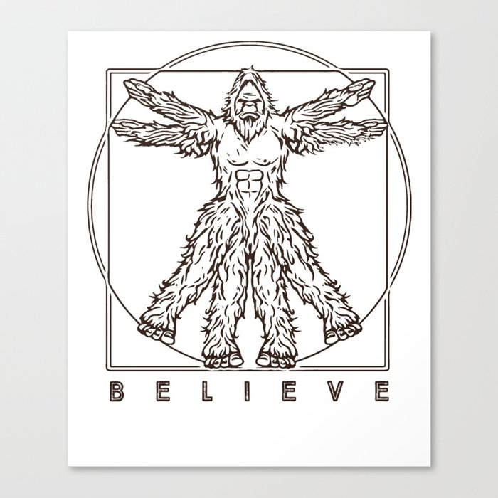 Vitruvian Squatch Canvas Print