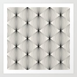 Geometric Orb Pattern - Black Art Print