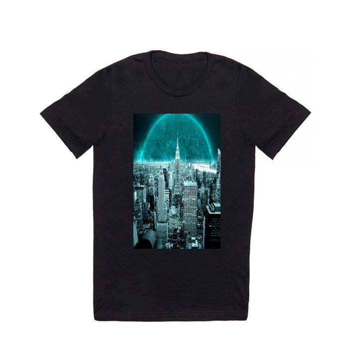 New New York Another World Aqua Teal T Shirt