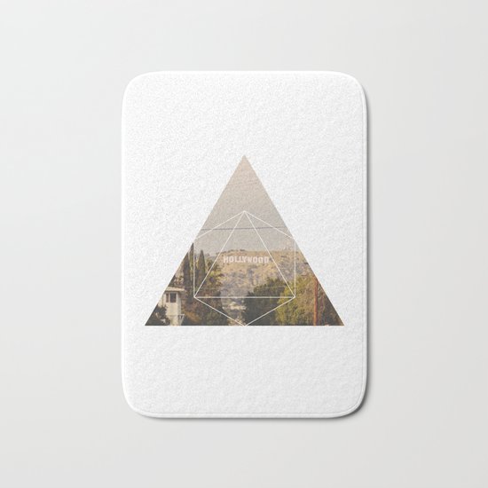 Hollywood Sign - Geometric Photography Bath Mat