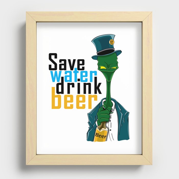 Save Water Recessed Framed Print