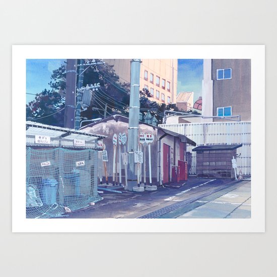 Tokyo Bus Depot Art Print