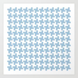 Houndstooth Pattern Pale Blue Art Print