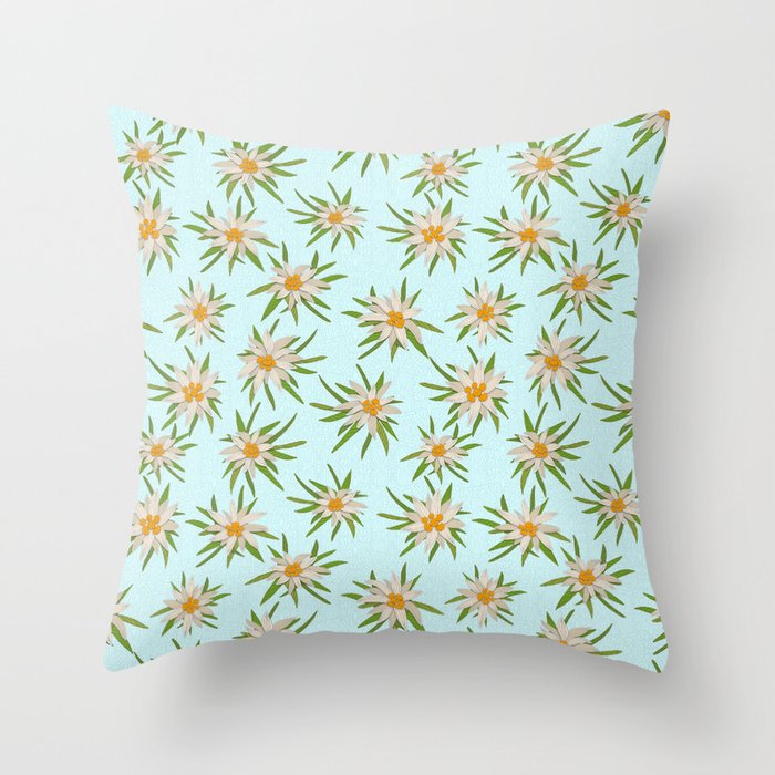 Edelweiss Pattern Throw Pillow