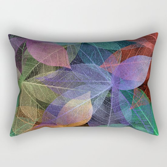 Colored Leaf Pattern 2 Rectangular Pillow