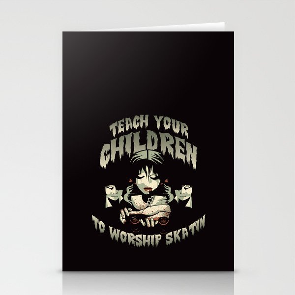Teach Your Children to Worship Skatin Roller Derby Art - Pink Stationery Cards