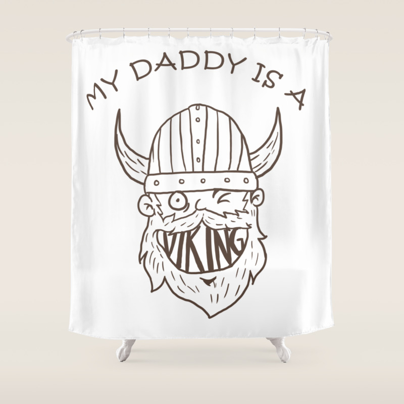 Viking Baby Son Dad Fathers Day Valhalla Gods Gift Shower Curtain