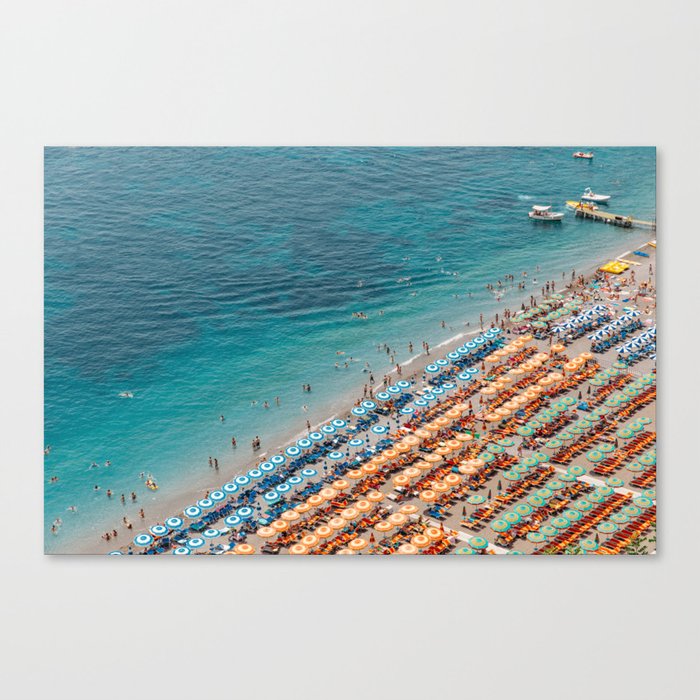 Positano Beach Aerial Canvas Print