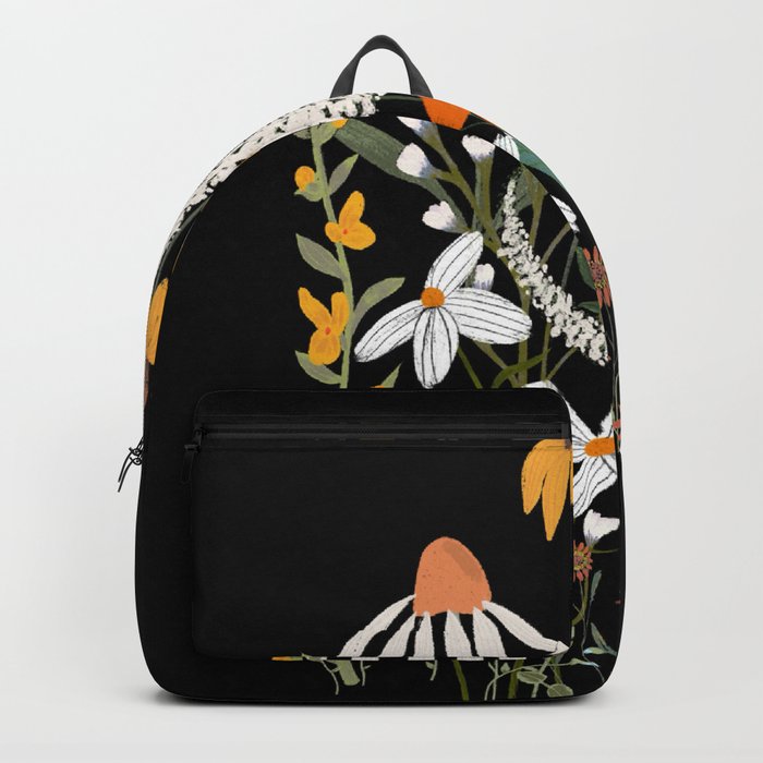 Midnight Summer Cottage Flower Backpack