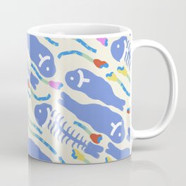Fish out of water, milk Coffee Mug | Drawing, Aqua, Water, Botanical, Swimming, Homedecor, Blue, Nature, Fish, Blush 