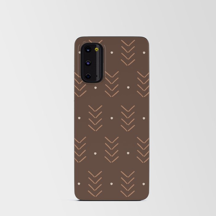Arrow Lines Geometric Pattern 6 in Brown Shades Android Card Case