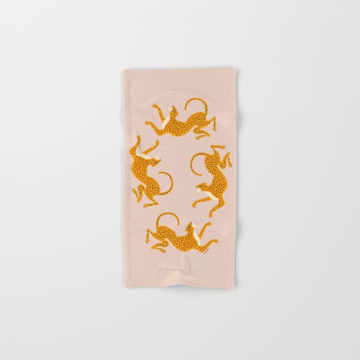 Leopard Race - pink Hand & Bath Towel