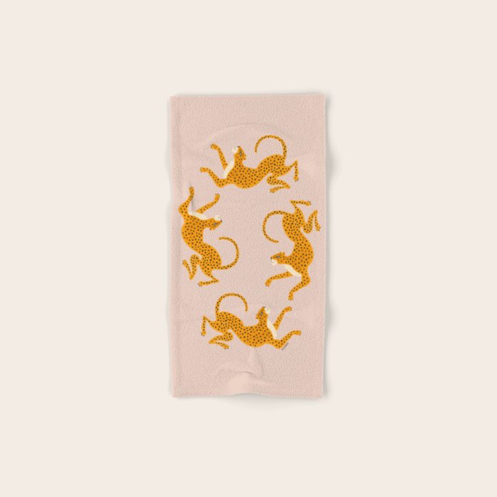 Leopard Race - pink Hand & Bath Towel