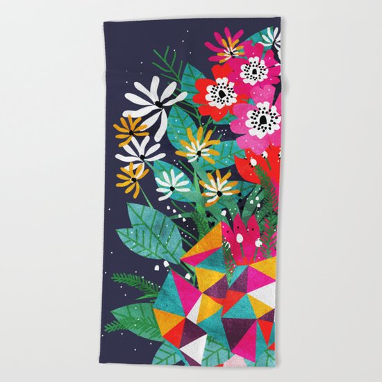 Floral Beach Towel