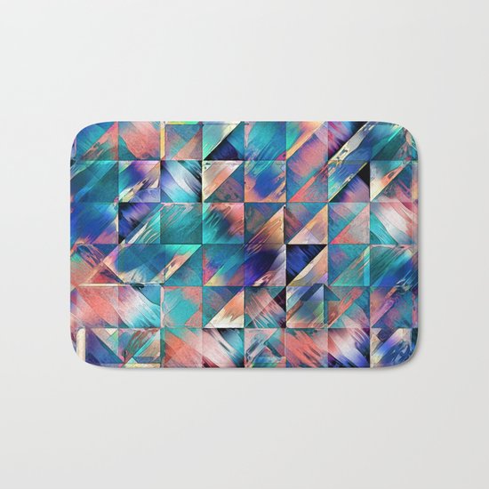 Textural Reflections of Turquoise Bath Mat