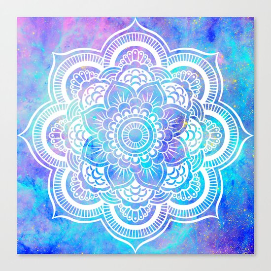 Mandala Pink Lavender Aqua Galaxy Space Canvas Print