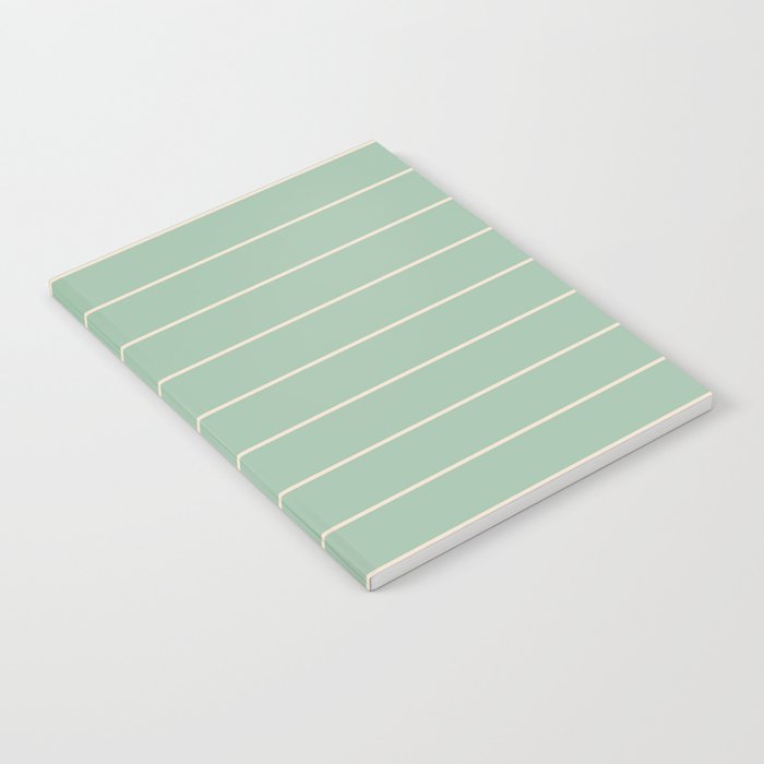 Vintage Pastel Green Lines Modern Collection Notebook